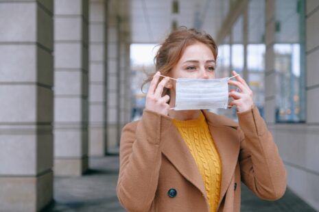 Image of woman with COVID mask